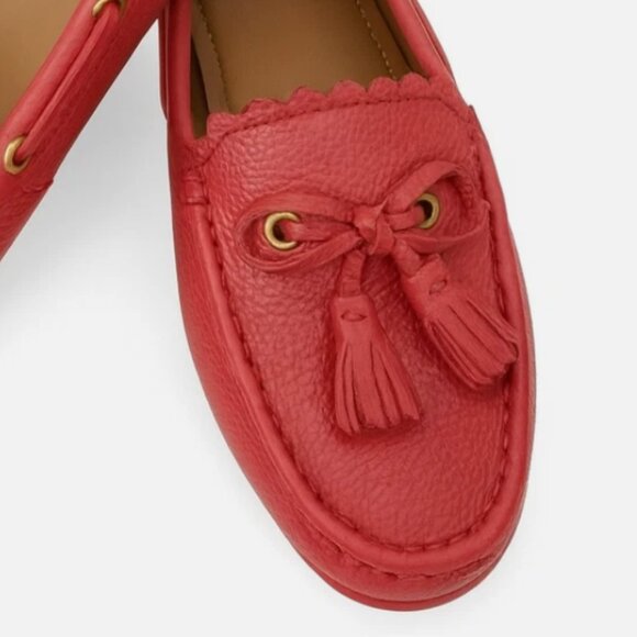 Coach FG1270 Red Bow Scalloped Tassel Loafer - Size US 11 - Picture 3 of 3
